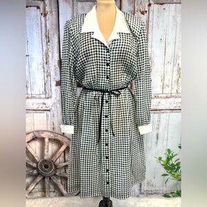 Vintage 80’s does 50’s Willi Of California Black & White Check Dress Size 8